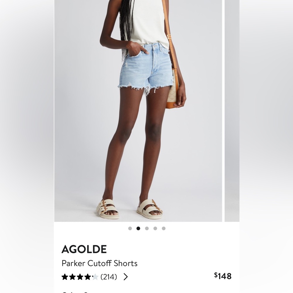 Agolde Parker cutoff shorts in Swapmeet, Size 26.